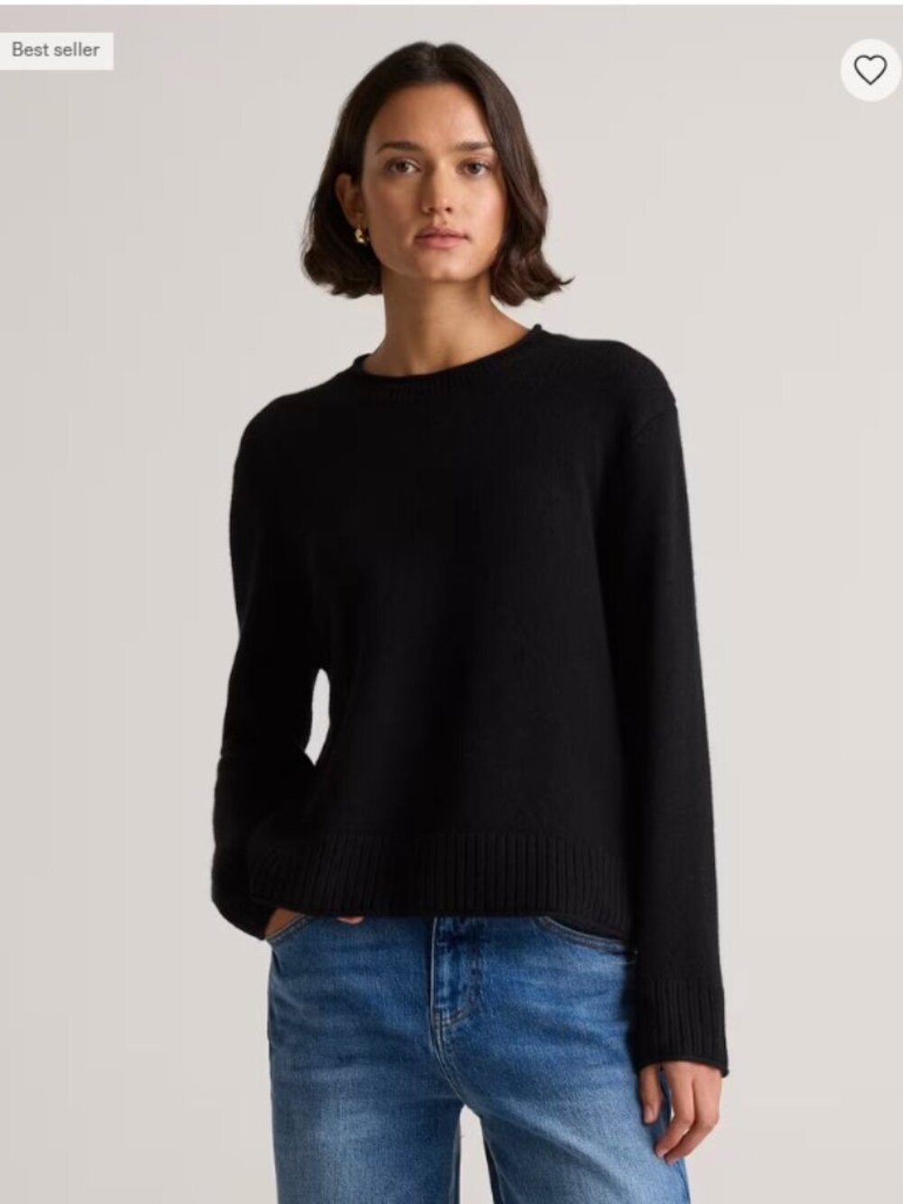 Quince - Mongolian Cashmere Boxy Crewneck Sweater XL Black